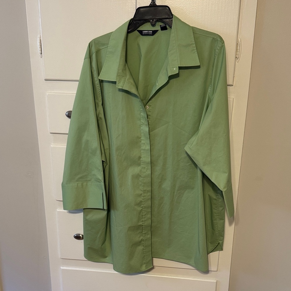 Lands End Green Women's Blouse 30W